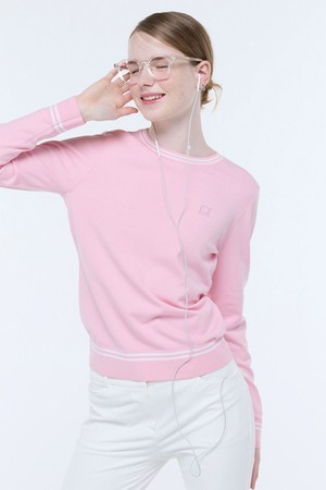 여성 에센셜 라운드 긴팔 스웨터 (GQ322LKP99)_PINK-a