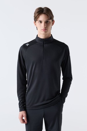 러닝 반집업 긴팔 티셔츠 블랙(SQ323RTL83)