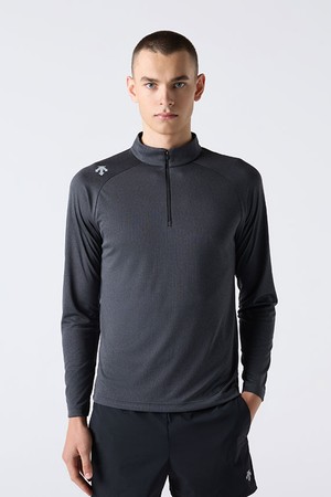 러닝 반집업 긴팔 티셔츠 멜란지 그레이(SQ323RTL83)