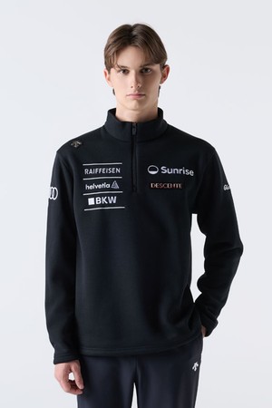 스위스 스키 반집업 기모 티셔츠 블랙(SQ423SHTO2)