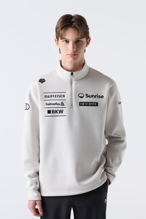 스위스 스키 반집업 기모 티셔츠 라이트 베이지(SQ423SHTO2)