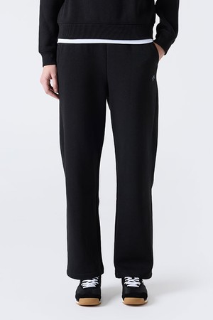 코튼 기모 스트레이트 팬츠 블랙(SQ323UKP92)