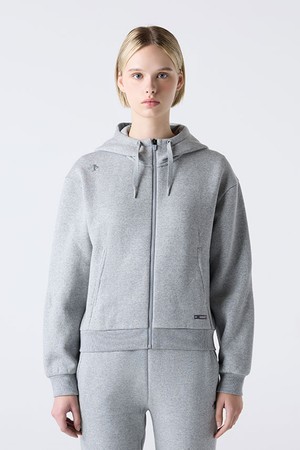 코튼 기모 집업 자켓 멜란지 그레이(SQ323UFT92)