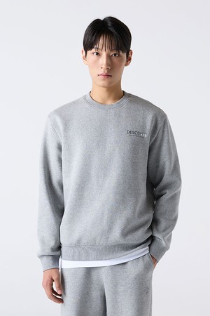 코튼 기모 맨투맨 멜란지 그레이(SQ323UHT91)