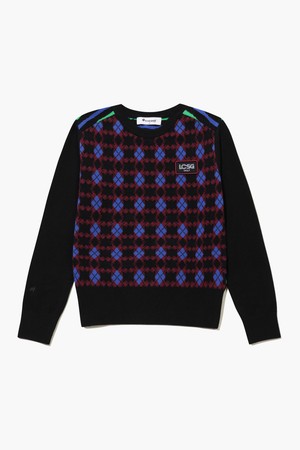 여성 아가일 자카드 스웨터 (GQ322LKP96)_BLACK-a