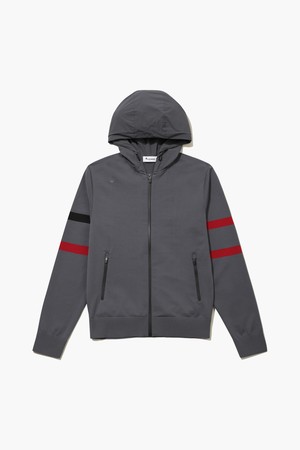 남성 우븐 후드 풀집업 가디건 (GQ321MKC92)_GREY-a