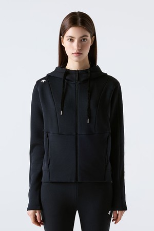 우먼스 트레이닝 기모 후드 집업 블랙(SQ322PFT92)
