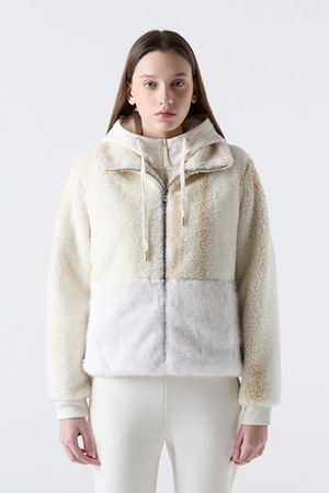 우먼스 시어링 힙 커버 자켓 크림(SQ322SKT91)