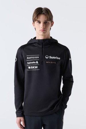 스위스 스키 기모 후드 티셔츠 블랙(SQ421SHDO1)