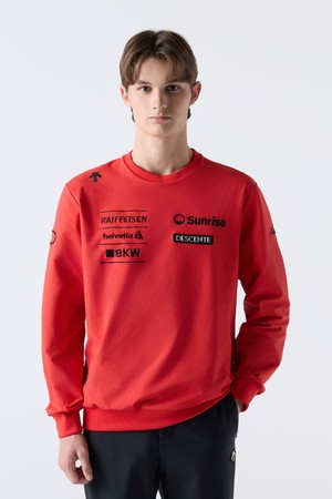 스위스 스키 트레이닝 맨투맨 레드(SQ321SWH91)