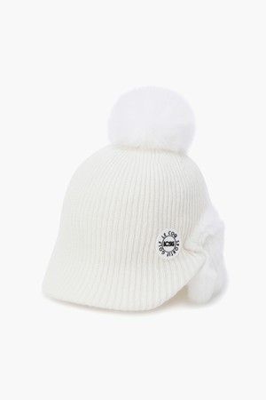 여성 방울 귀도리 니트캡 (GQ322LCP92)_IVORY-a