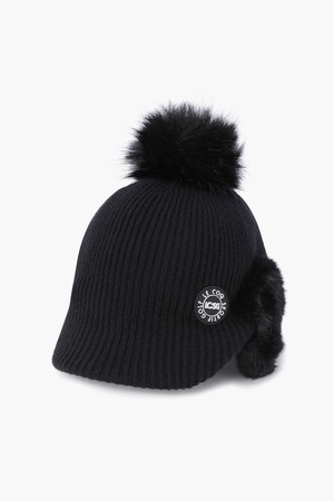 여성 방울 귀도리 니트캡 (GQ322LCP92)_BLACK-a