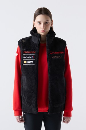 스위스 스키 셰르파 플리스 베스트 블랙(SQ423SVEO2)