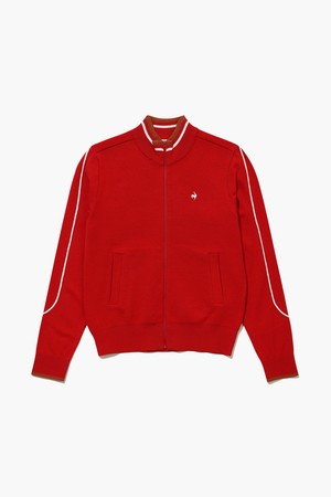 여성 라인 포인트 스웨터 풀집업 점퍼 (GQ322LKC91)_RED-a