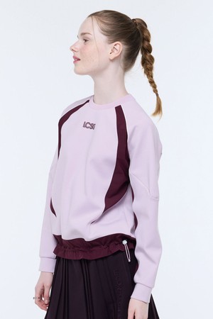 여성 배색 포인트 스웻셔츠 (GQ322LRL93)_PINK-a