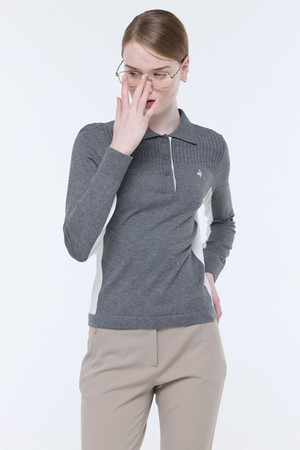 여성 배색 포인트 카라 스웨터 (GQ322LKP92)_NOCOLOR-a