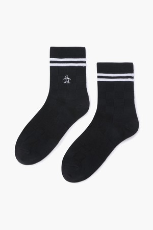 남성 체커블럭 패턴 삭스 블랙(MQ311MSO82)