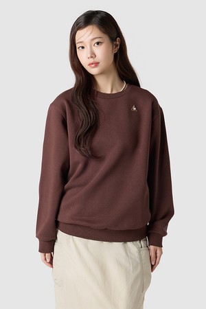 유니 에센셜 루즈 기모 맨투맨 - 브라운(QQ423LFSO1)