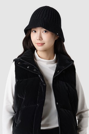 여성 니트 버킷햇 - 블랙 QQ322WCP91