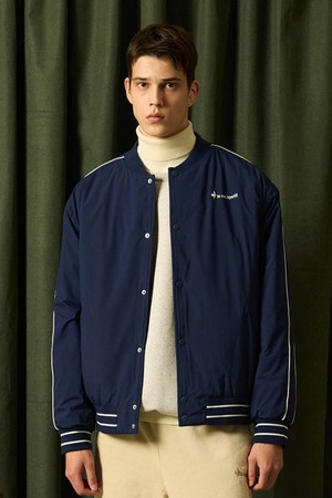 유니 바시티 루즈핏 패딩 자켓 - 네이비 QQ423LPDO3