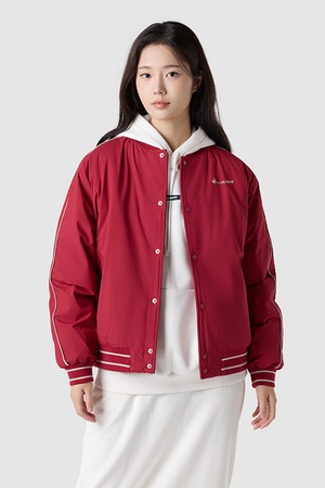 유니 바시티 루즈핏 패딩 자켓 - 레드 QQ423LPDO3