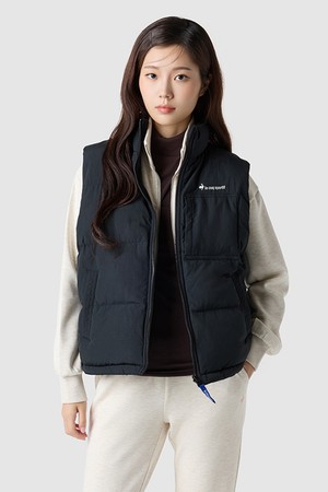 유니 리버시블 루즈핏 패딩 베스트 - 블랙 QQ423LPVO1