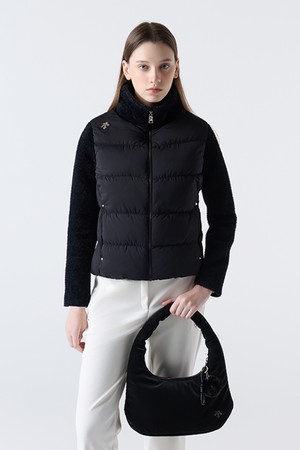 우먼스 글로시 패디드 호보백 블랙 SQ422SBGO1