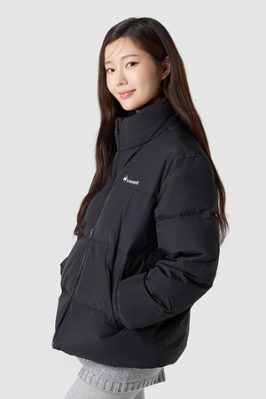 온라인전용) 유니 컬러블럭 루즈 다운 자켓 - 블랙 QQ423JDJO1