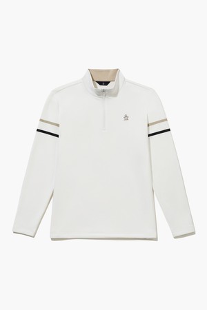 남성 경량 기모 반집업 티셔츠 화이트 MQ421MTLO1