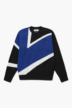 남성 방풍 그래픽 라운드 스웨터 _BLCK GQ421MKPO1_BLACK-a