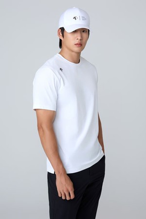 [데상트골프] 남여공용 라운드 반팔 티셔츠  DQ32MFNS72_WHITE-a