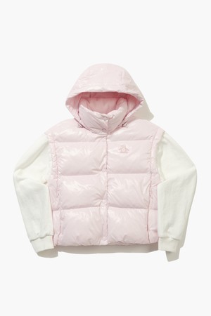 여성 소매 디테쳐블 푸퍼 다운 베스트 라이트핑크 MQ422PJPO2