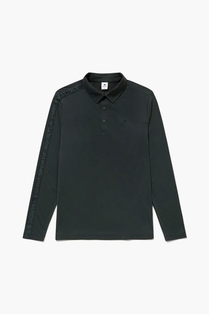 남성 레터링 라인 브러쉬드 폴로 티셔츠 _DGRN GQ421MTLO1_GREEN-a