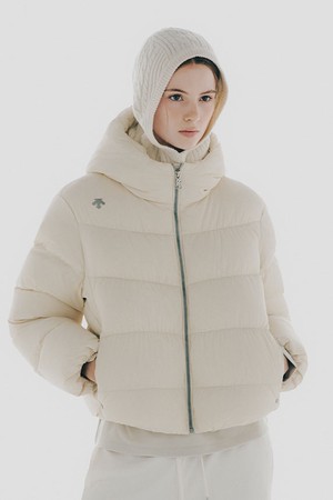 우먼스 크링클 숏 푸퍼 다운 자켓 크림 SQ422SDJO4
