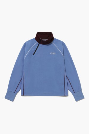 여성 우븐 배색 하프 집업 방풍 플리스 _LBLU GQ422LRLO2_BLUE-a