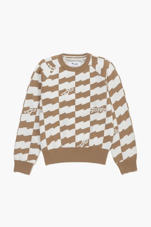 여성 플래그 패턴 부클 방풍 스웨터 _BEGE GQ422LKPO2_BEIGE-a