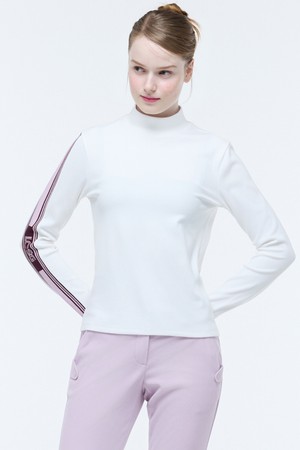 여성 하프넥 골지 티셔츠 _CREM GQ422LILO2_IVORY-a