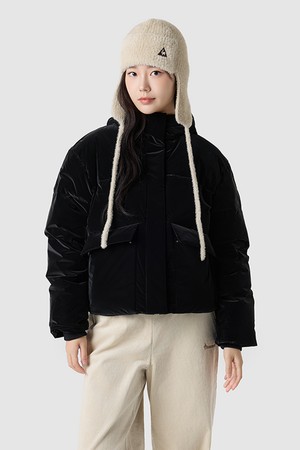 여성 네쥬 루즈핏 후드 다운 자켓 - 블랙 QQ422ODJO3