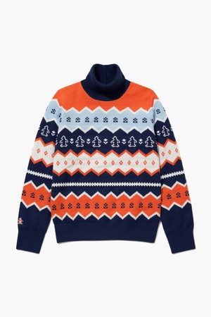 여성 홀리데이 패턴 방풍 스웨터 다크네이비 MQ422LSWN2