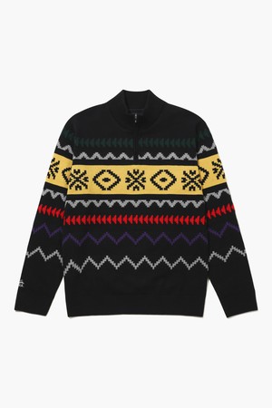 남성 홀리데이 패턴 방풍 스웨터 블랙 MQ421MSWN2