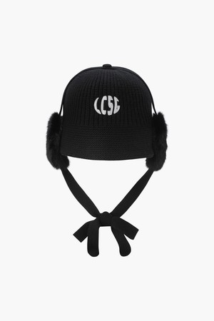 여성 니트 귀달이 버킷햇 (2WAY) _BLCK GQ422LCPN1_BLACK-a