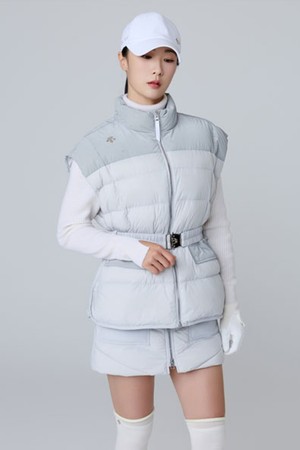 [데상트골프] 여성 루즈핏 다운 베스트  DQ42WFDVO4_GREY-a