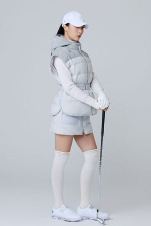 [데상트골프] 여성 A라인 다운 스커트  DQ42WFSKOC_GREY-a
