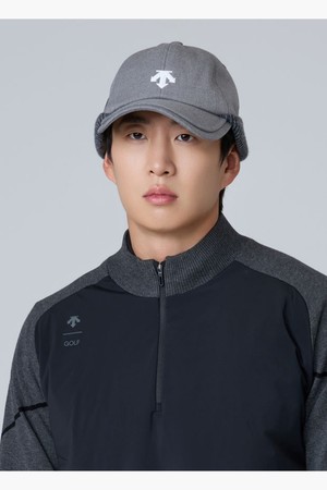 [데상트골프] 남성 이어워머 일체형 방한캡  DQ42MFCPO3_GREY-a
