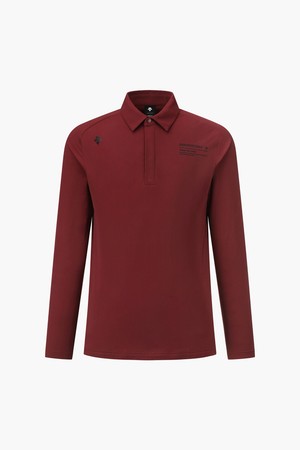 [데상트골프] 남성 시그니처 기모 긴팔 티셔츠  DQ42MFTLOR_WINE-a