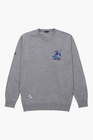 남성 70주년 라운드 스웨터 그레이 MQ411MSWN1