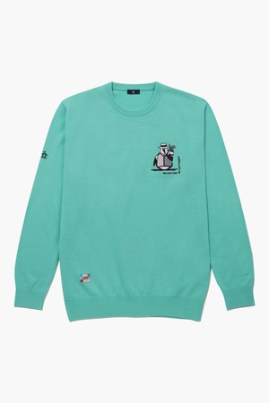 남성 70주년 라운드 스웨터 에메랄드 MQ411MSWN1