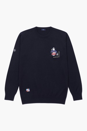 남성 70주년 라운드 스웨터 네이비 MQ411MSWN1