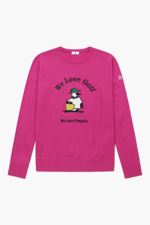 여성 70주년 라운드 스웨터 핑크 MQ412LSWN1