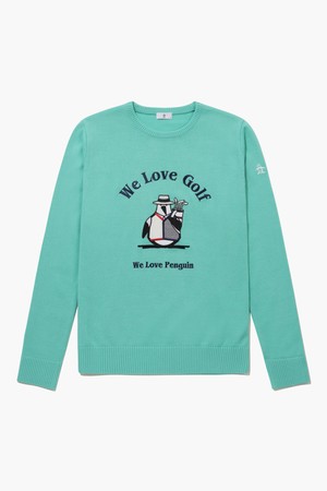 여성 70주년 라운드 스웨터 에메랄드 MQ412LSWN1